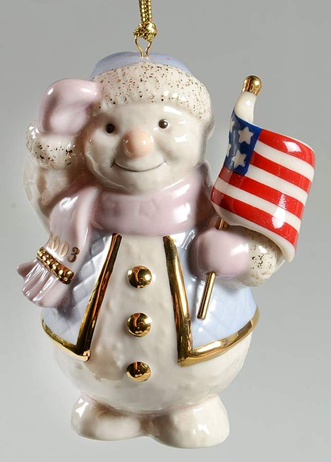Snowlight Snowmen Patriotic Snowman-Dated - Boxed by Lenox-1