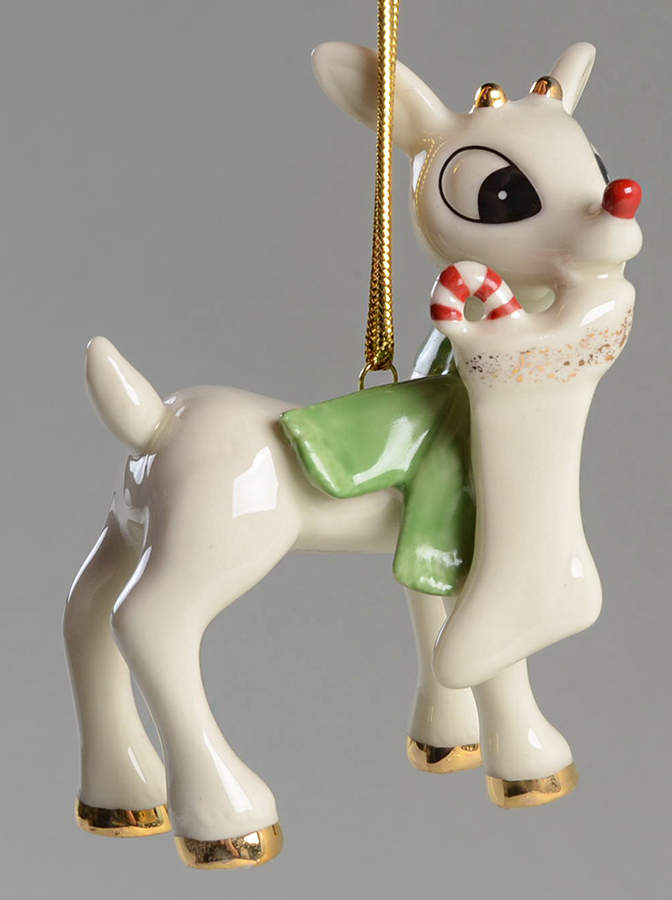 Whimsical Rudolph Ornaments Rudolph's Surprise Stocking - Boxed by Lenox-1