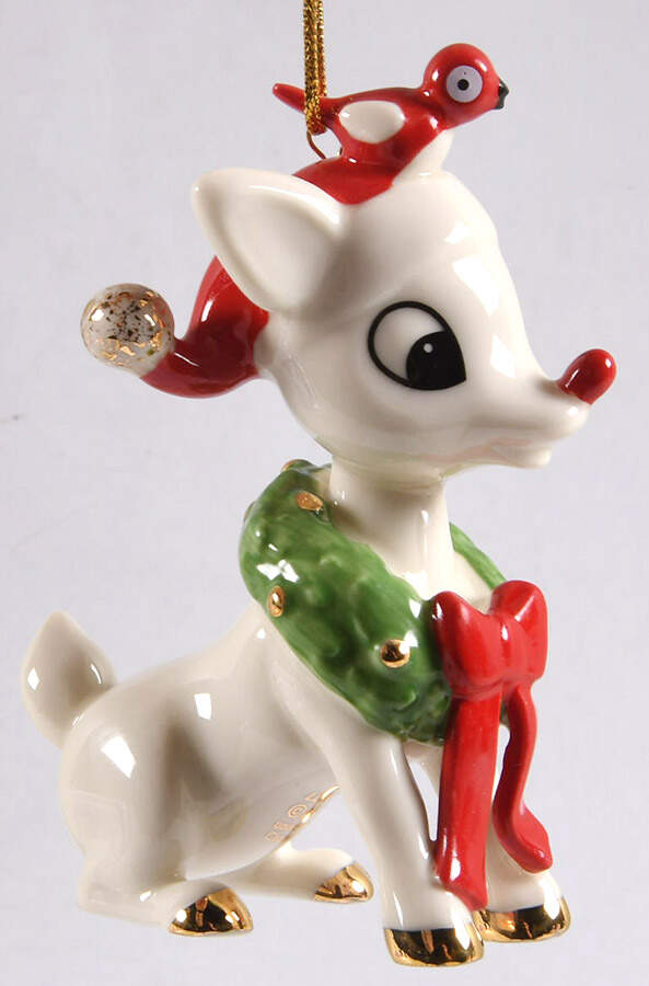 Whimsical Rudolph Ornaments Rudolph And Cardinal Friend - Boxed by Lenox-1