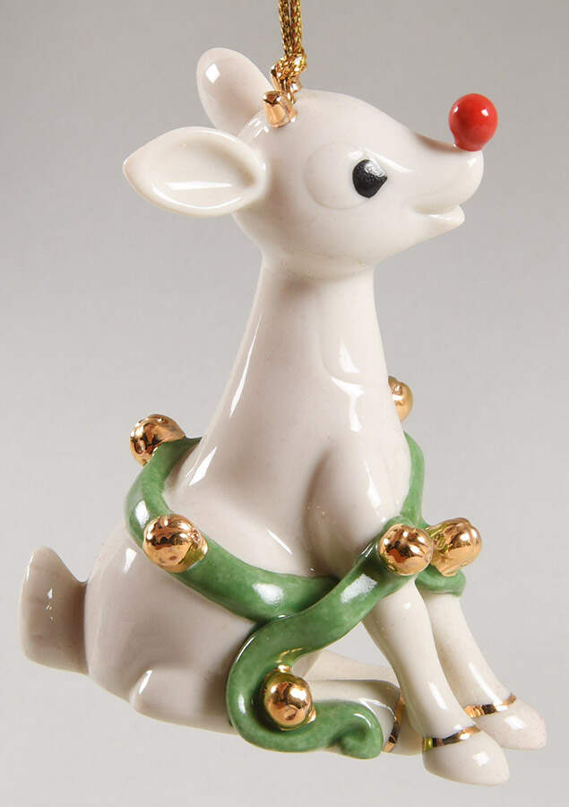 Whimsical Rudolph Ornaments Rudolph Rings In The Holidays-Green - No Box by Lenox-1