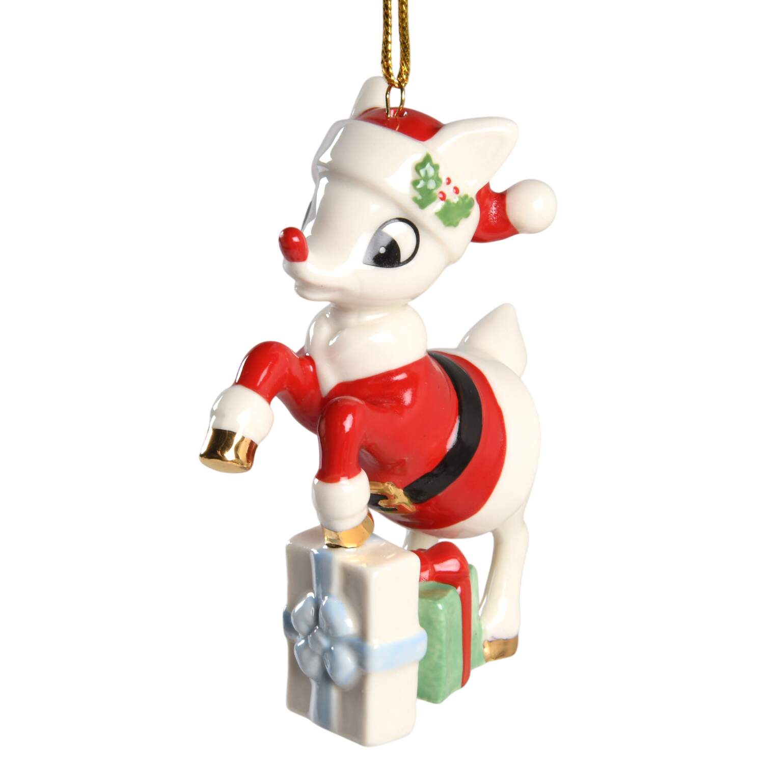 Whimsical Rudolph Ornaments Rudolph In Santa Suit - Boxed by Lenox-1