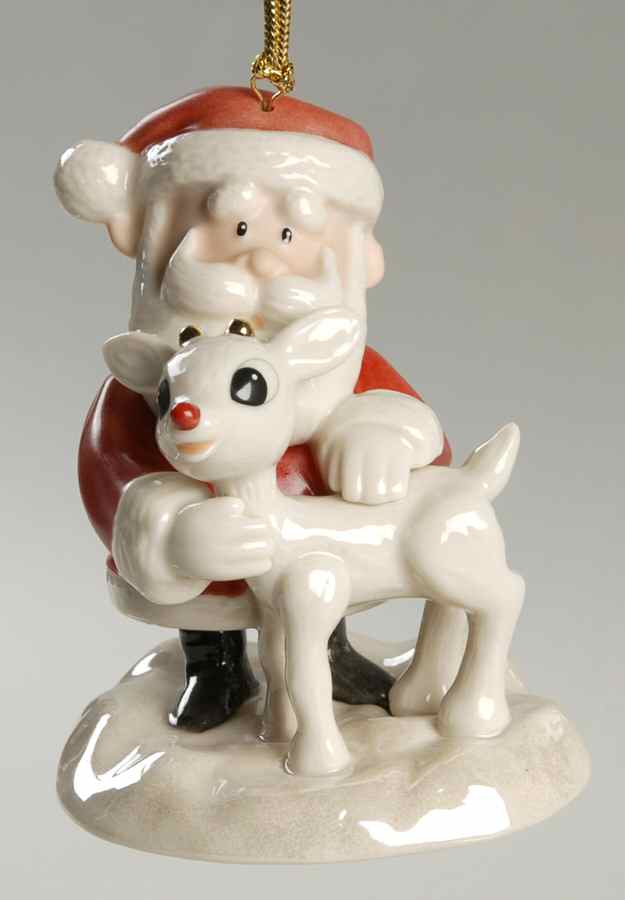 Whimsical Rudolph Ornaments Santa's Red Nosed Reindeer - Boxed by Lenox-1