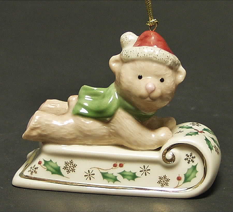 Whimsical Bear Ornaments Sleightime Bear - No Box by Lenox-1