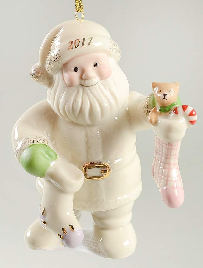 Annual Santa-Ornament Santa's Stockings - Boxed by Lenox-1