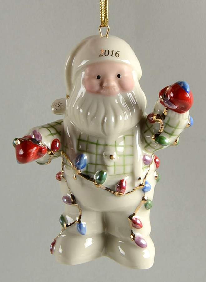 Annual Santa-Ornament Santa's Christmas Lights - Boxed by Lenox-1