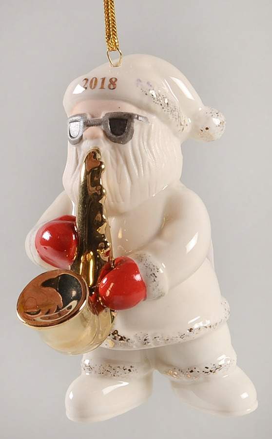 Annual Santa-Ornament Sax Solo Santa - Boxed by Lenox-1