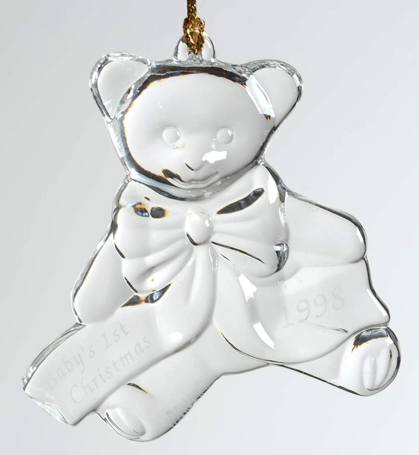Baby's First Christmas-Crystal 1998-Bear - Boxed by Lenox-1