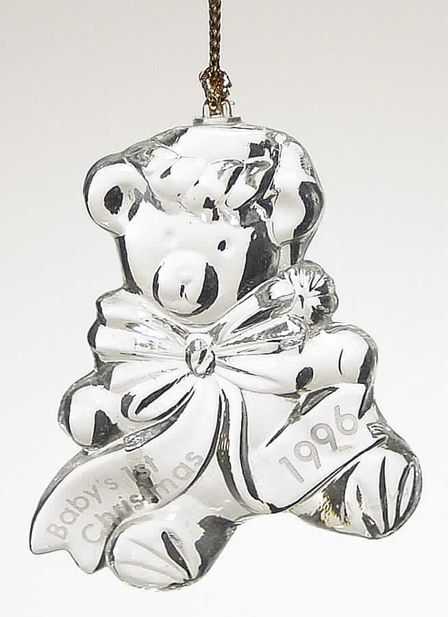 Baby's First Christmas-Crystal 1996-Bear - Boxed by Lenox-1