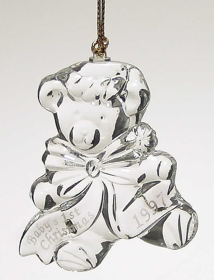 Baby's First Christmas-Crystal 1997-Bear - Boxed by Lenox-1