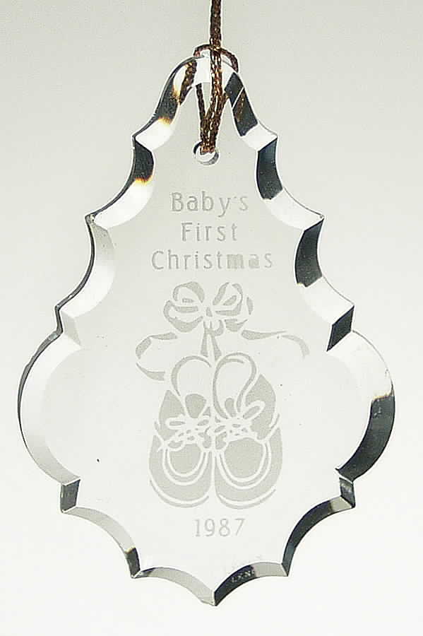 Baby's First Christmas-Crystal 1987-Pendant/ Shoes - No Box by Lenox-1