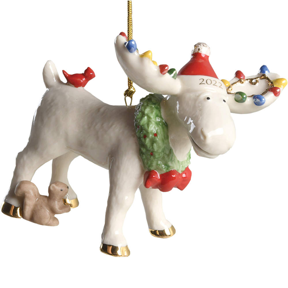 Annual Moose Ornaments 2022 Marcel The Moose - Boxed by Lenox-1