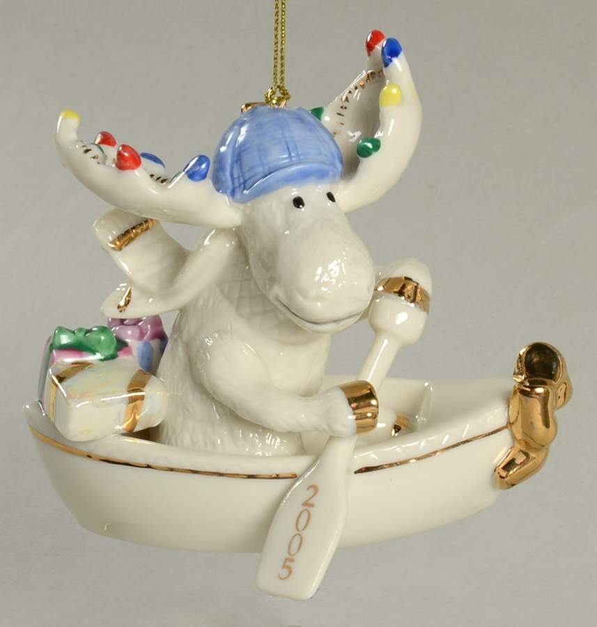 Annual Moose Ornaments Merry Moosecanoeing - Boxed by Lenox-1