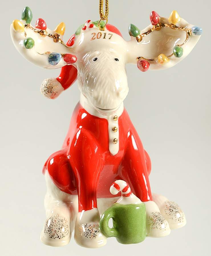 Annual Moose Ornaments Marcel The Bedtime Moose - With Box by Lenox-1