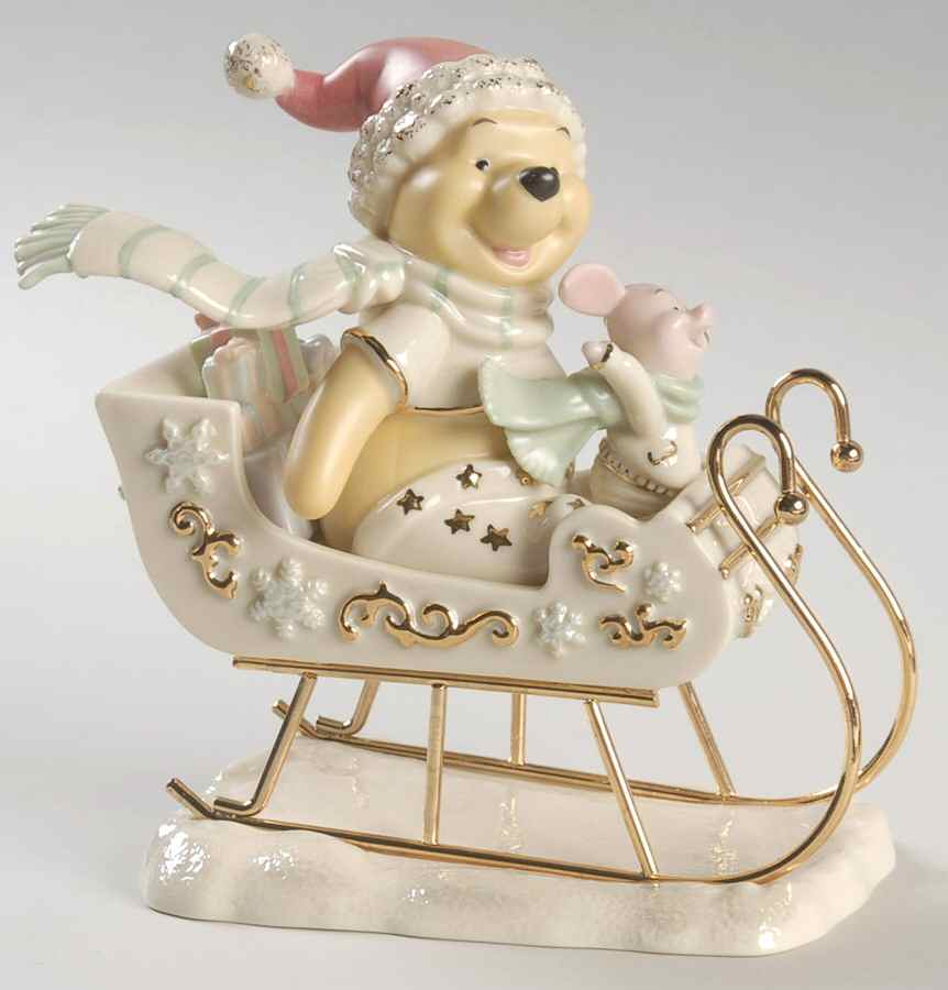 Winnie The Pooh Collection Pooh's Christmas Sleighride - Boxed by Lenox-1