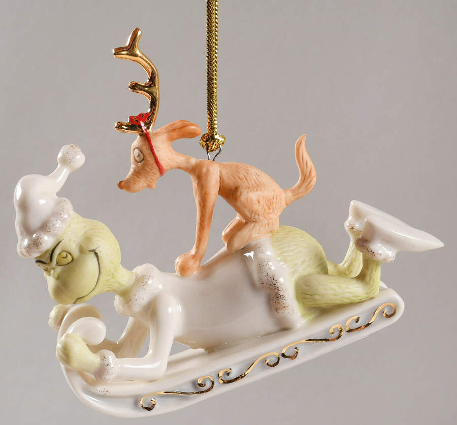 Grinch Classic Ornaments A Grinchy Sled Ride - Boxed by Lenox-1