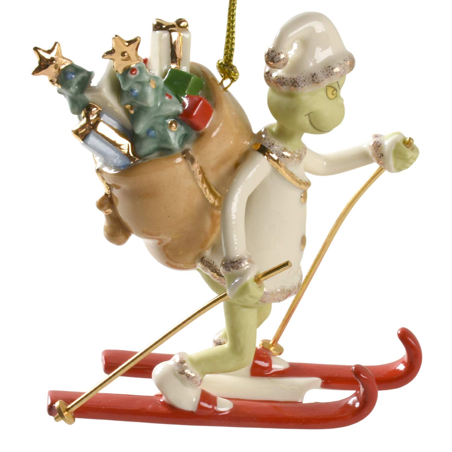 Grinch Classic Ornaments Grinch On Skis - With Box by Lenox-1