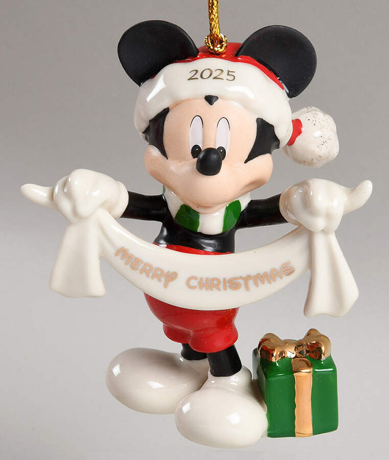 Mickey Mouse Annual Ornaments Merry Christmas Mickey - No Box by Lenox-1