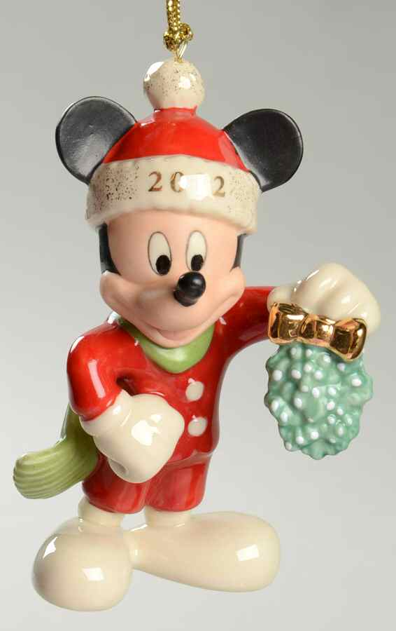 Mickey Mouse Annual Ornaments Mistletoe Mickey - Boxed by Lenox-1