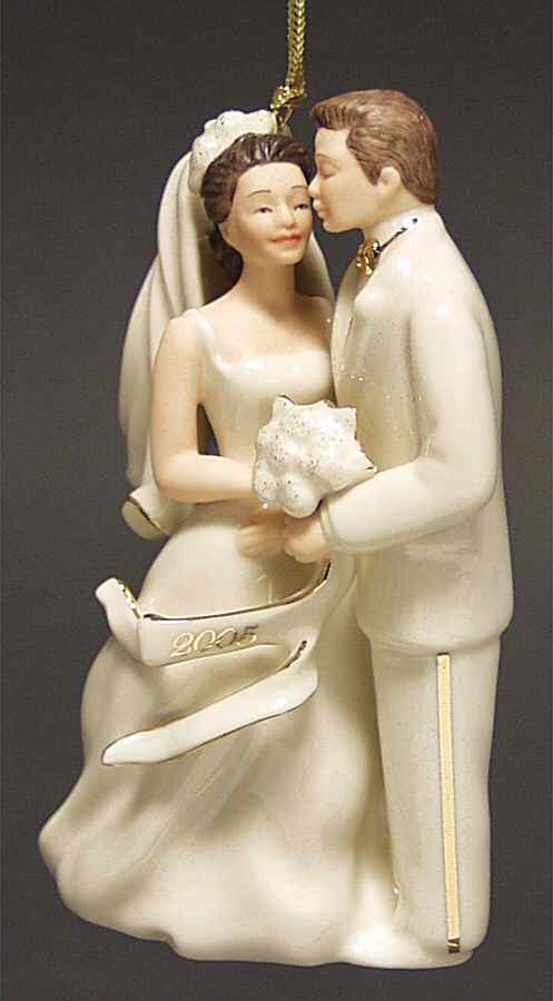 Bride And Groom Ornaments 2005-Bride And Groom-Caucasian - Boxed by Lenox-1
