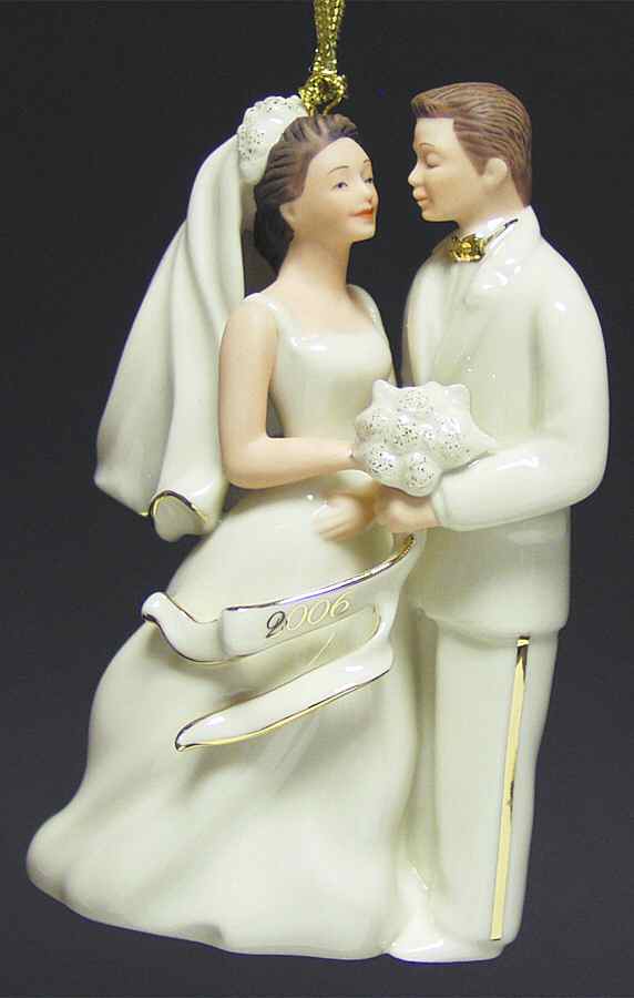 Bride And Groom Ornaments 2006-Bride & Groom Caucasian - Boxed by Lenox-1