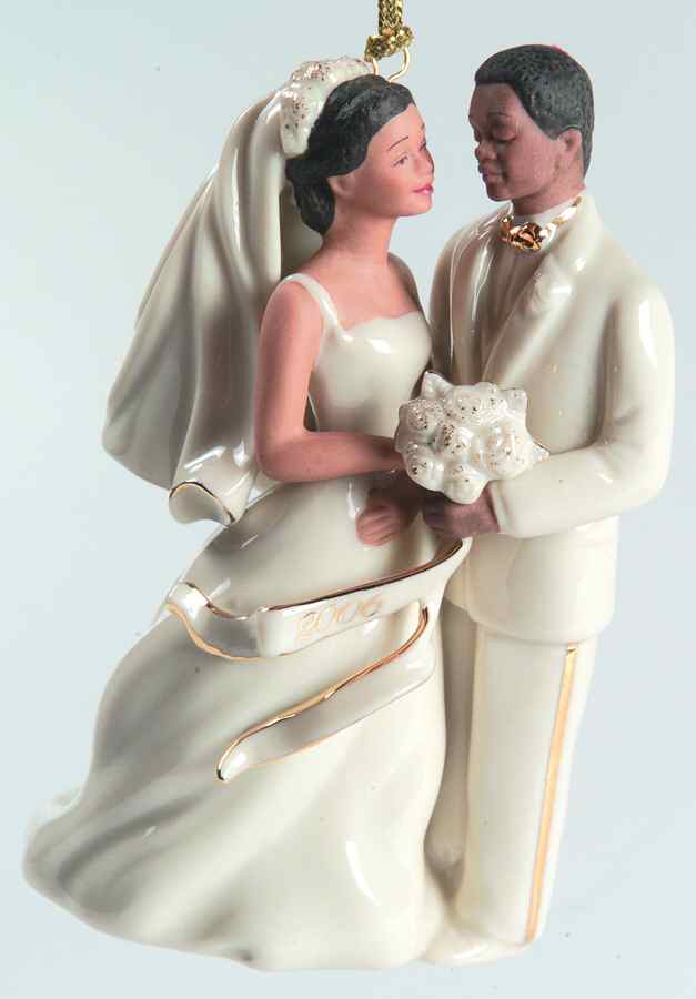 Bride And Groom Ornaments 2006-Bride & Groom Afrcn Amer - No Box by Lenox-1