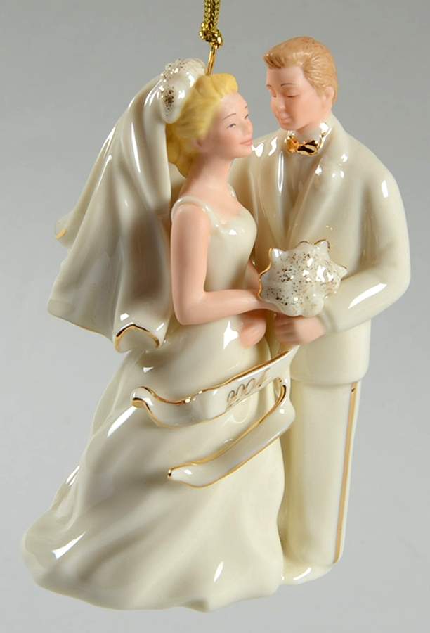 Bride And Groom Ornaments 2004-Bride And Groom-Caucasian - Boxed by Lenox-1