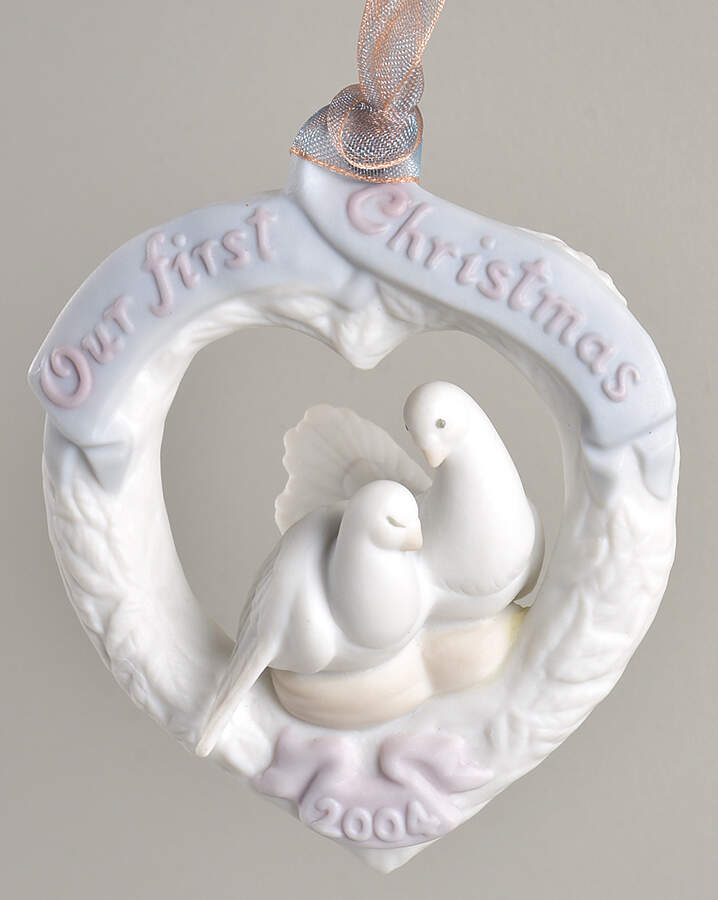 Our First Christmas Ornaments 6740-Birds In Heart Wreath - Boxed by Lladro-1