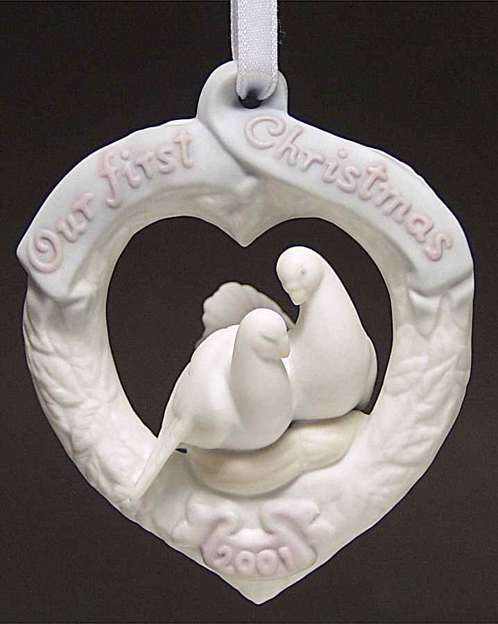 Our First Christmas Ornaments 6721-Birds In Heart Wreath - Boxed by Lladro-1