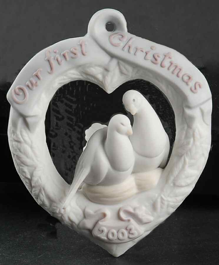 Our First Christmas Ornaments 6731-Birds In Heart Wreath - Boxed by Lladro-1