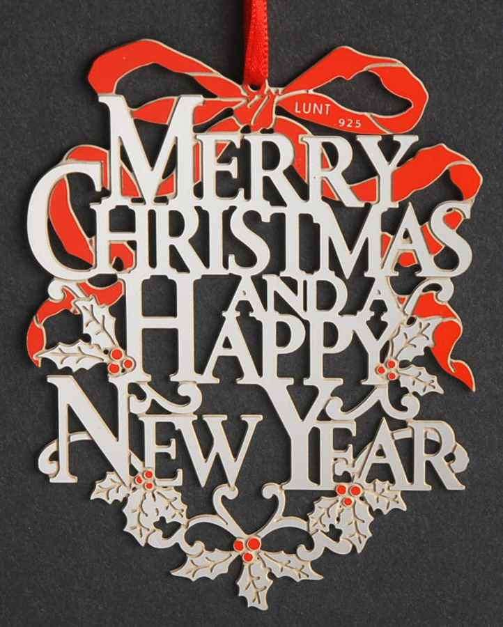 Sterling Ornaments Merry Christmas/ Happy New Year - Boxed by Lunt Silver-1