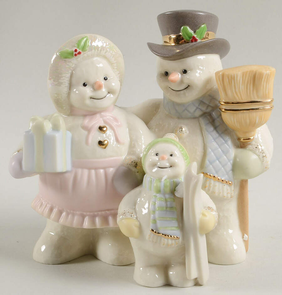 Ivory Snowman Collection Gold Club Snow Family - Boxed by Lenox-1