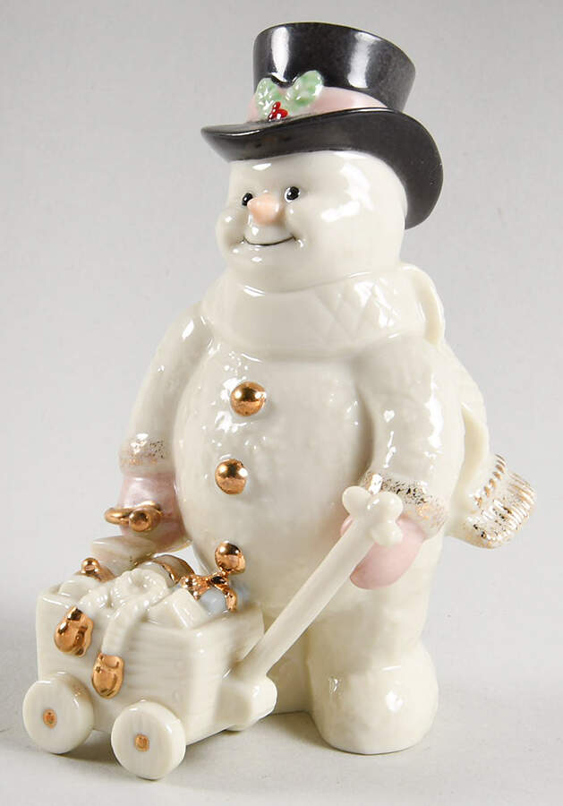 Ivory Snowman Collection Snowman With Wagon - Boxed by Lenox-1