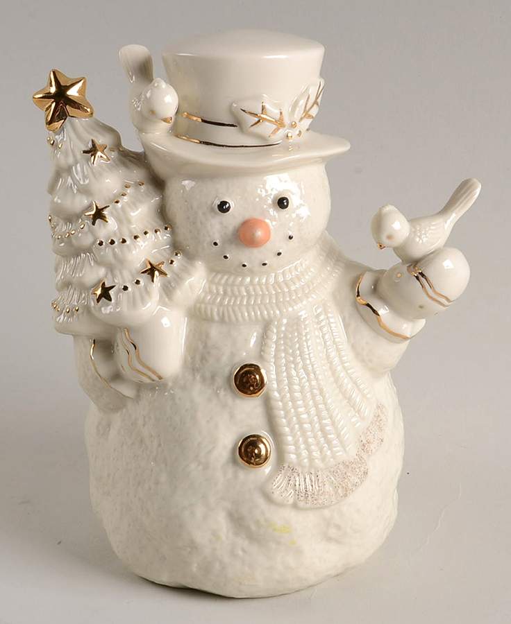 Ivory Snowman Collection Snowman With Birds And Tree - No Box by Lenox-1