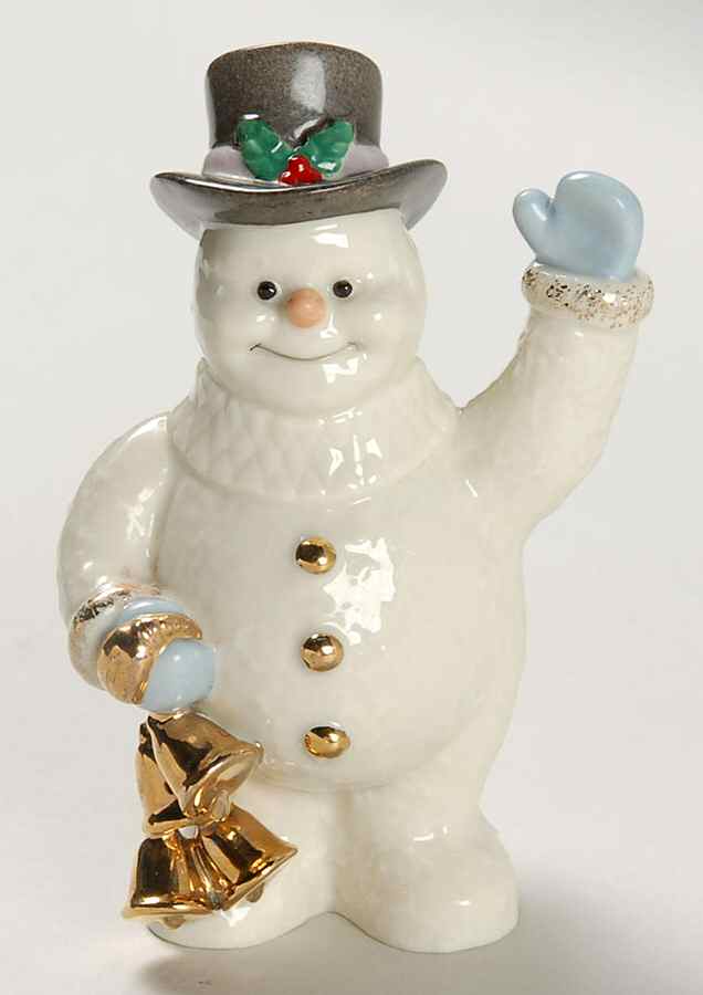 Ivory Snowman Collection Snowman With Bells & Top Hat - No Box by Lenox-1