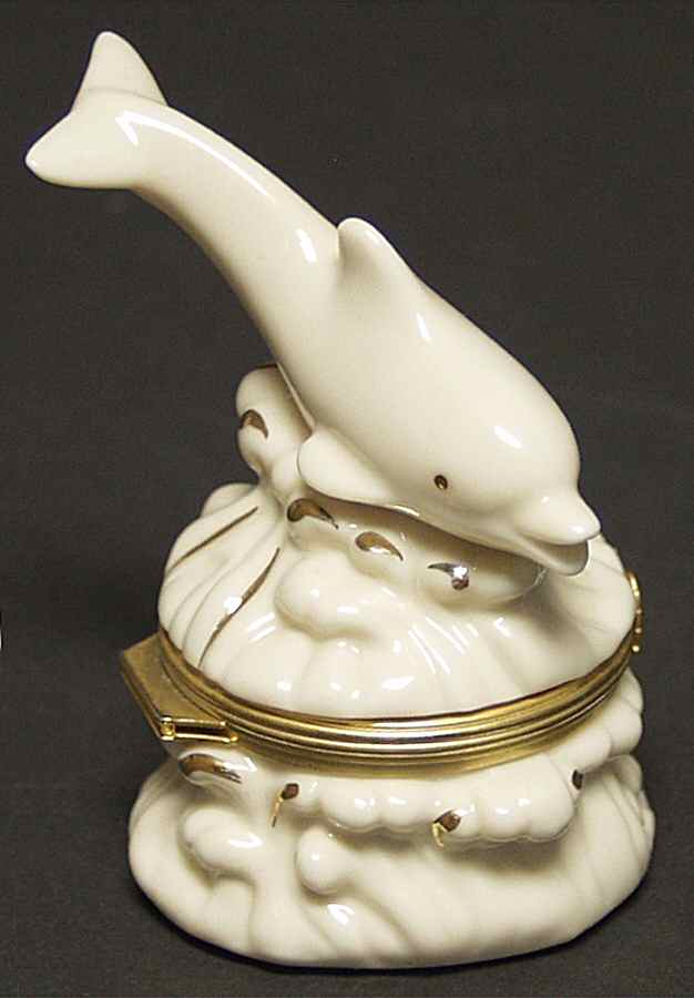 Dolphin Treasure Box Collection Dolphin Splash Box - With Box by Lenox-1