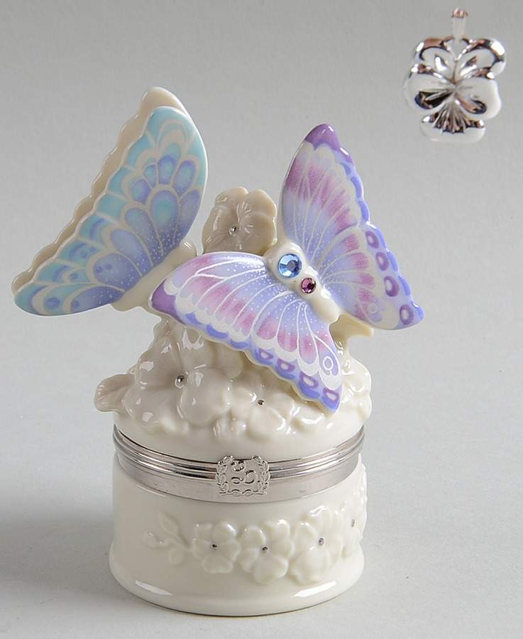 Treasure Boxes Precious Pansies Butterfly - Boxed by Lenox-1