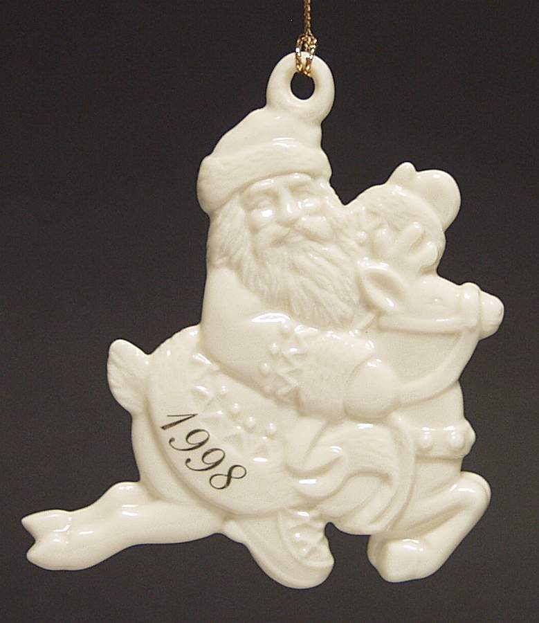 Annual Ivory Ornaments Santa's Midnight Ride - No Box Nb1998 by Lenox-1