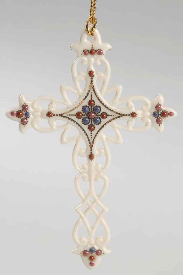 Annual Pierced Cross Ornament China Jewels Pierced Cross - No Box by Lenox-1