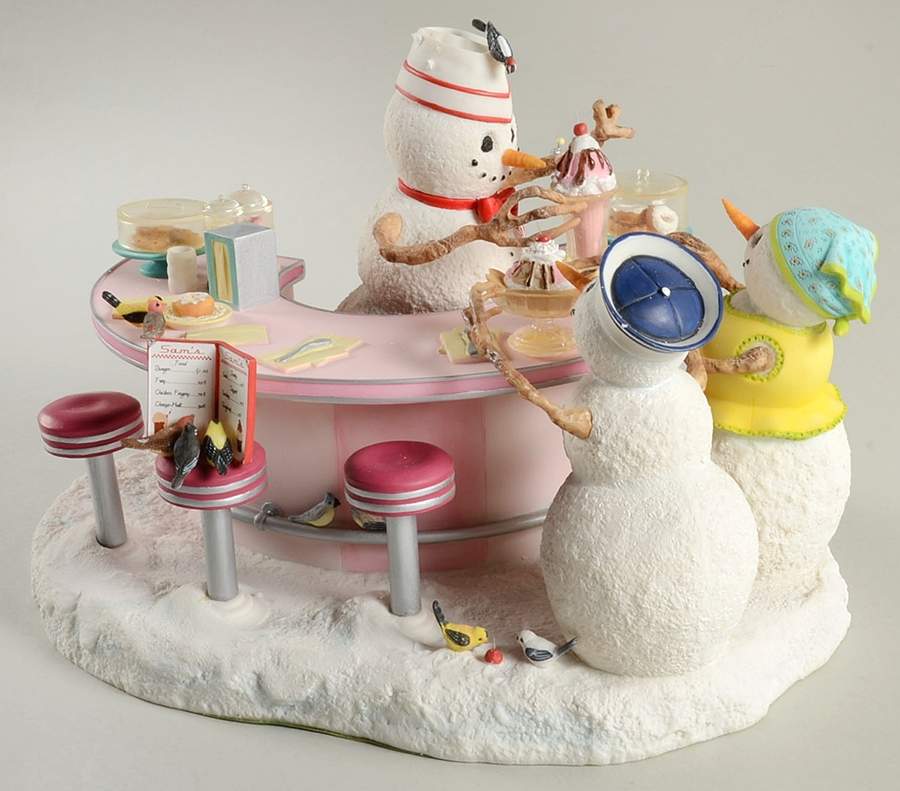 Lynn Bywaters Snowman Collection Sam's Soda Shoppe - Boxed by Lenox-1