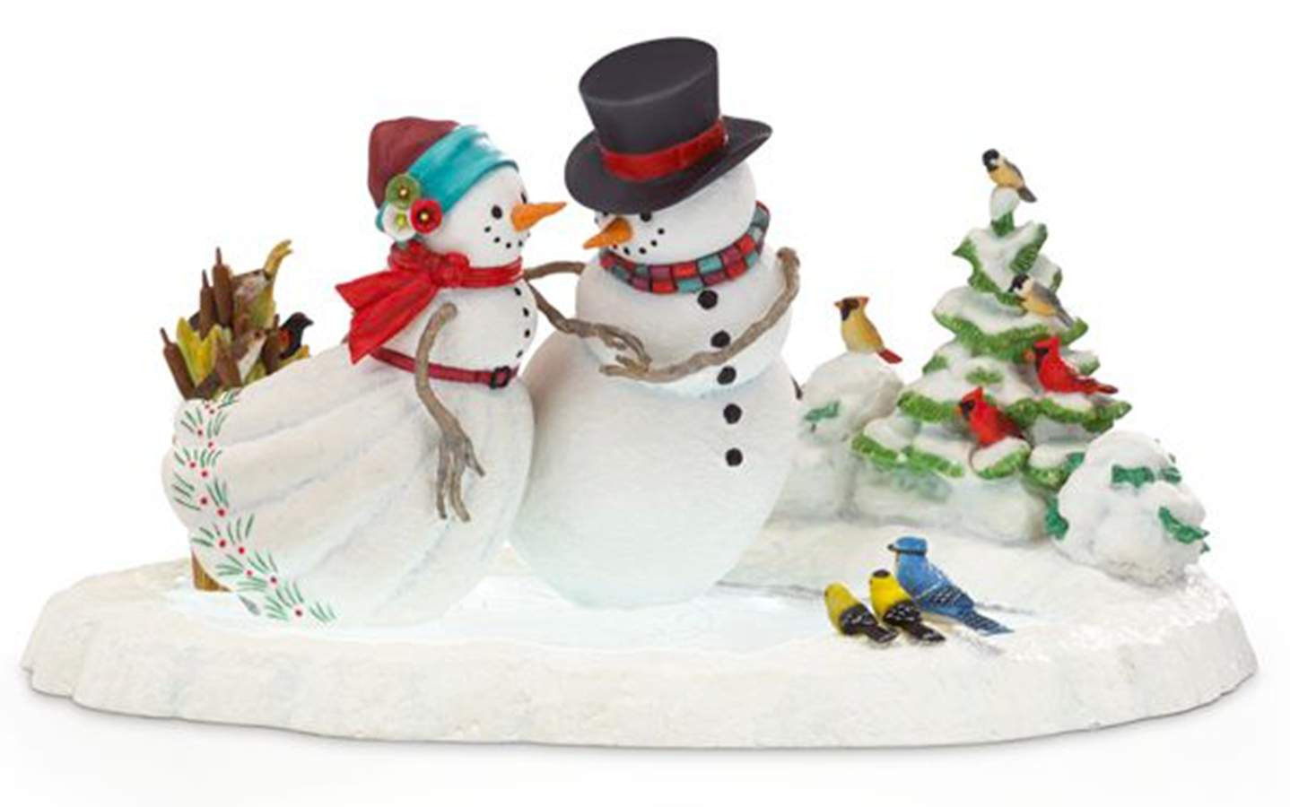 Lynn Bywaters Snowman Collection Skaters Romance - No Box by Lenox-1
