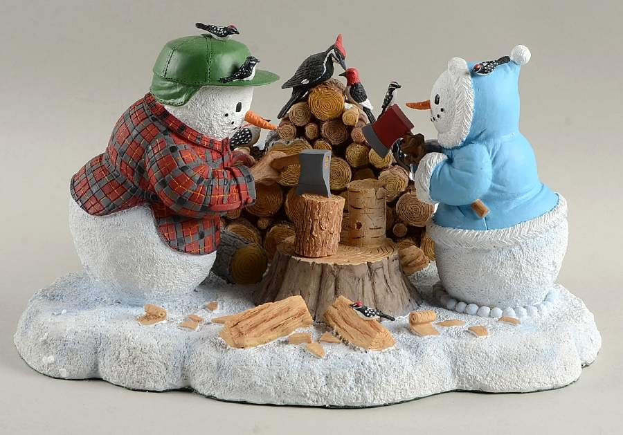 Lynn Bywaters Snowman Collection Lumber Jack & Jill - With Box by Lenox-1