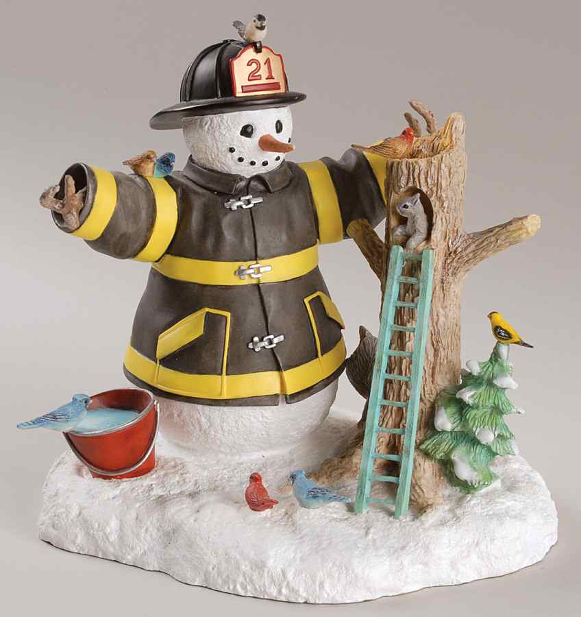 Lynn Bywaters Snowman Collection Friendly Fireman - Boxed by Lenox-1