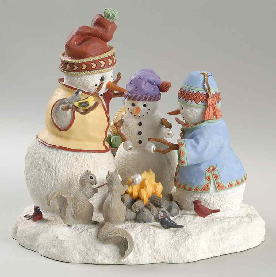Lynn Bywaters Snowman Collection Campfire Friends - No Box by Lenox-1