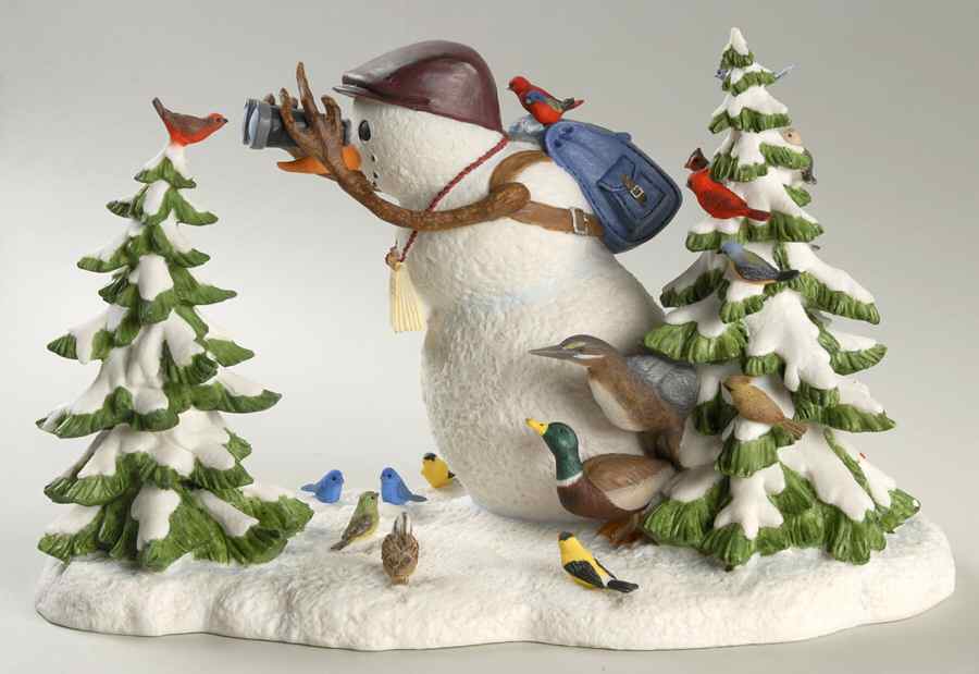 Lynn Bywaters Snowman Collection The Birdwatcher - Boxed by Lenox-1