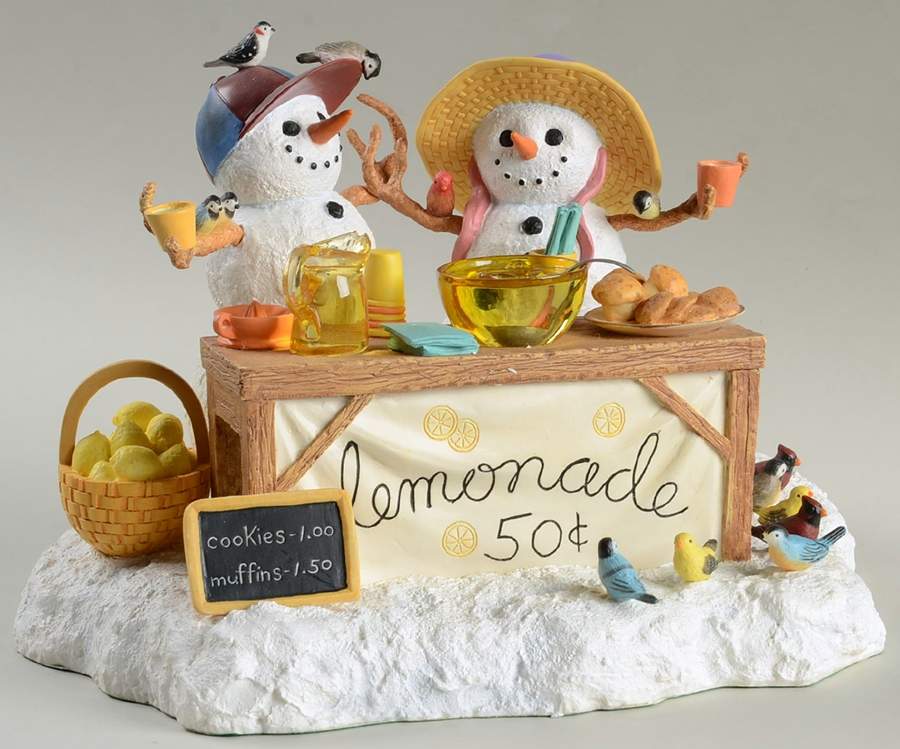Lynn Bywaters Snowman Collection Lemonade Stand - With Box by Lenox-1