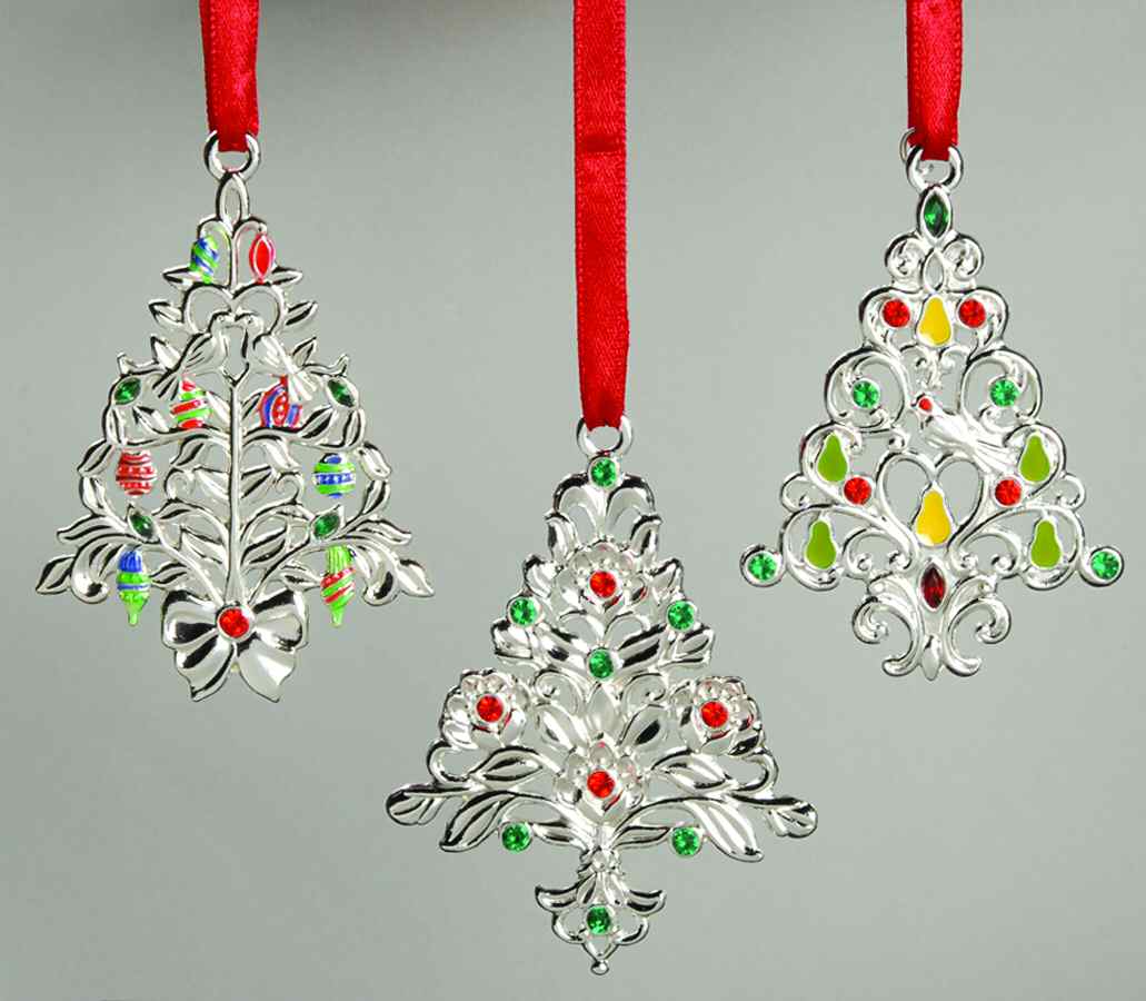Lenox Metal Ornaments Holiday Jewels Tree-Set Of 3 - Boxed by Lenox-1