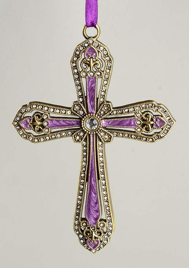 Lenox Metal Ornaments Cross Ornament-Purple - No Box by Lenox-1