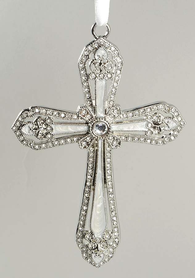 Lenox Metal Ornaments Cross Ornament-White - No Box by Lenox-1