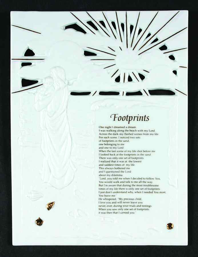 Footprints Collection Footprints Plaque-White - Boxed by Lenox-1