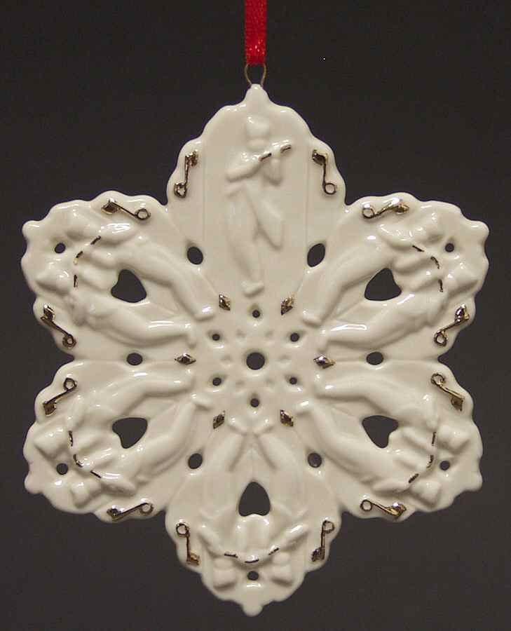 Twelve Days of Christmas Snowflakes Pipers Piping - No Box by Lenox-1